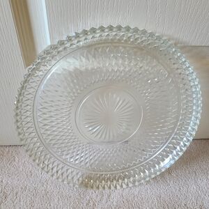 Indiana Glass Crystal: Diamond Platter in Original Box Vintage